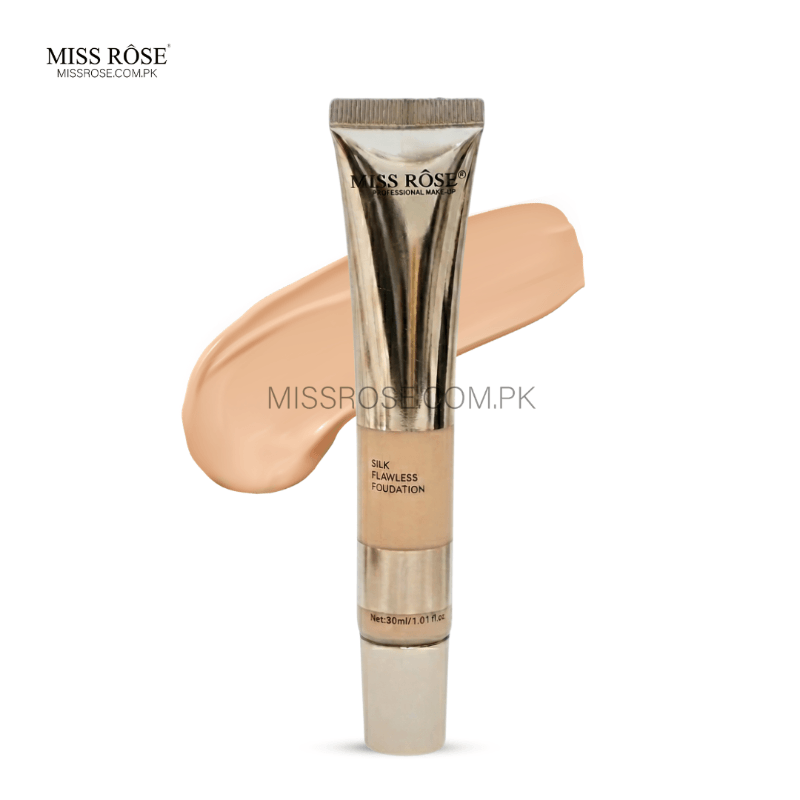 MISS ROSE 019N3 BEIGE 03 SILK FLAWLESS FOUNDATION TUBE